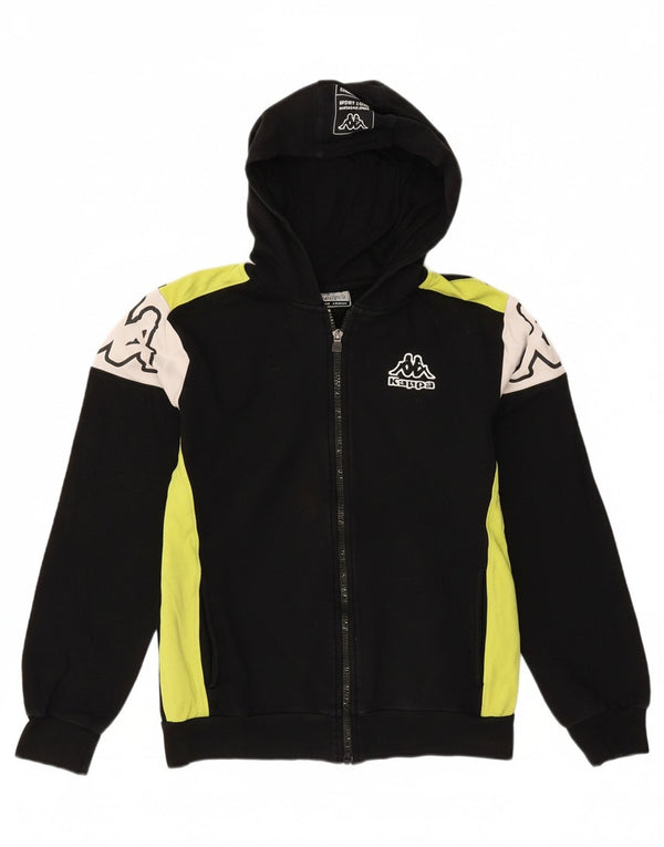 Kappa Boys Graphic Zip Sudadera con capucha y cremallera 13-14 años Algodón color block negro