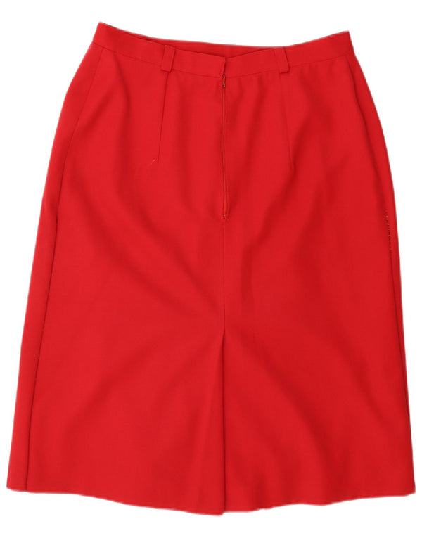 Vintage Mujer A-Line Falda W30 Lana Roja Mediana