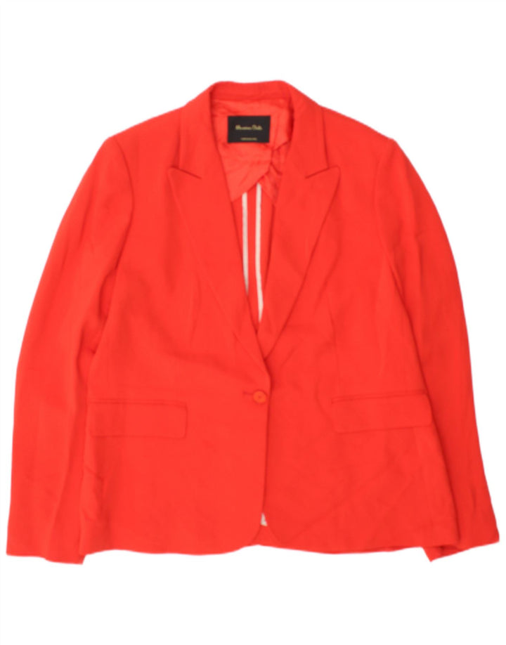 Chaqueta Blazer Mujer Massimo Dutti 1 Botón EU 44 XL Viscosa Roja