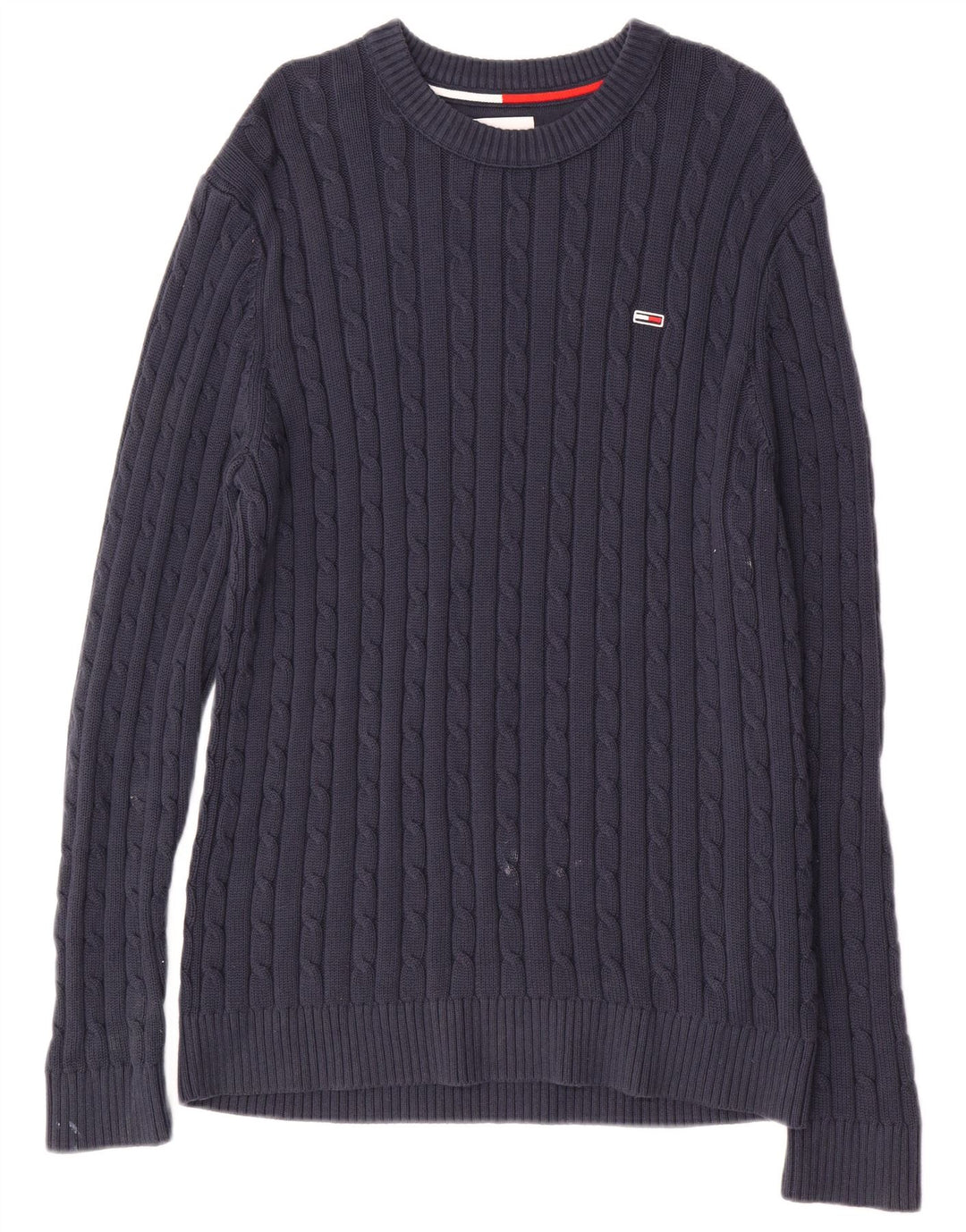 TOMMY HILFIGER Jersey con cuello redondo y gráfico para hombre Azul marino mediano