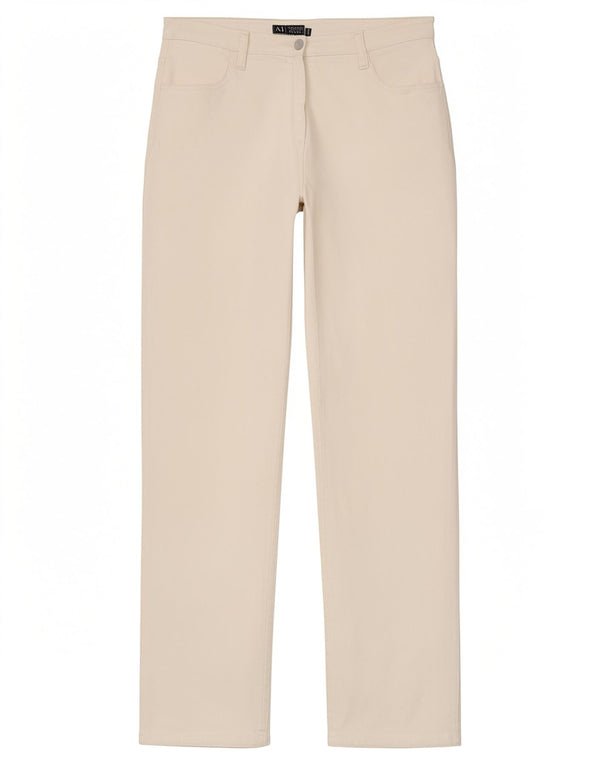 Armani Mujer Pantalones Casuales Rectos W30 L28 Algodón Blanco