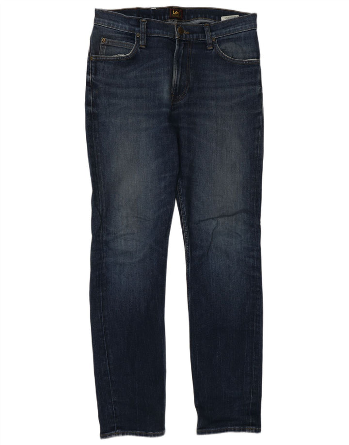 LEE Mens Rider Slim Jeans W31 L32 Algodón Azul