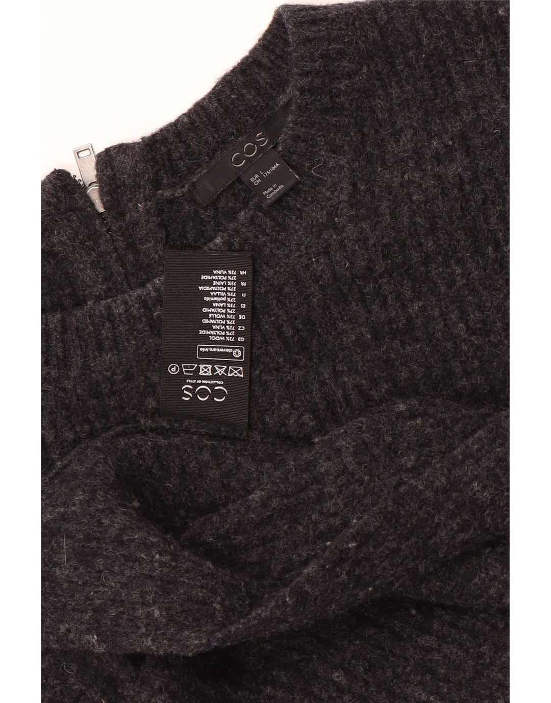 Cos Suéter tipo cárdigan para mujer Reino Unido 16 Lana gris grande