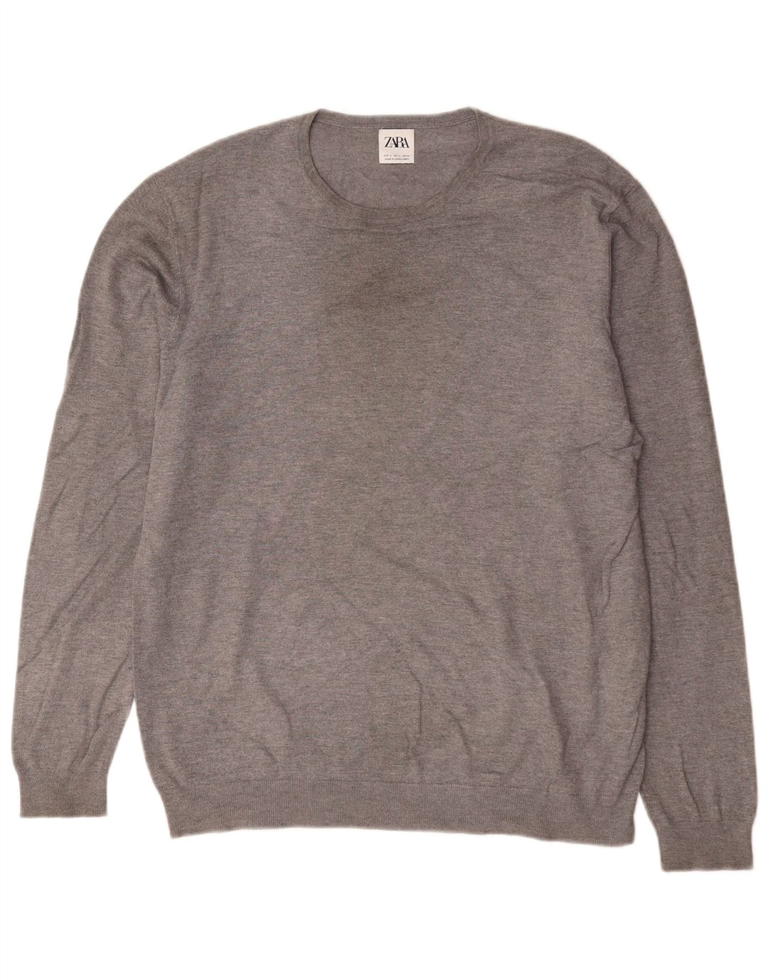 Zara Hombre Jersey De Cuello Redondo Jersey Grande Gris