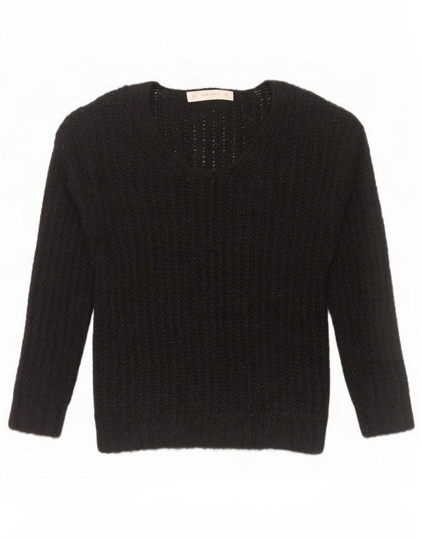 Zara Suéter con Cuello en V para Mujer UK 40 Medio Negro Acrílico