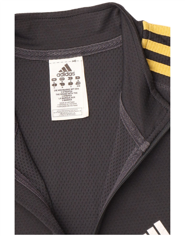 Adidas Mens Climalite Zip Neck Jersey Chándal Top Gris Medio Poliéster