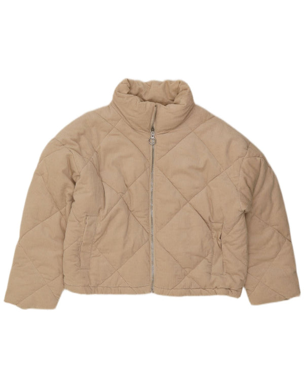 Topshop Abrigo acolchado de pana extragrande para mujer Reino Unido 46 Algodón beige grande