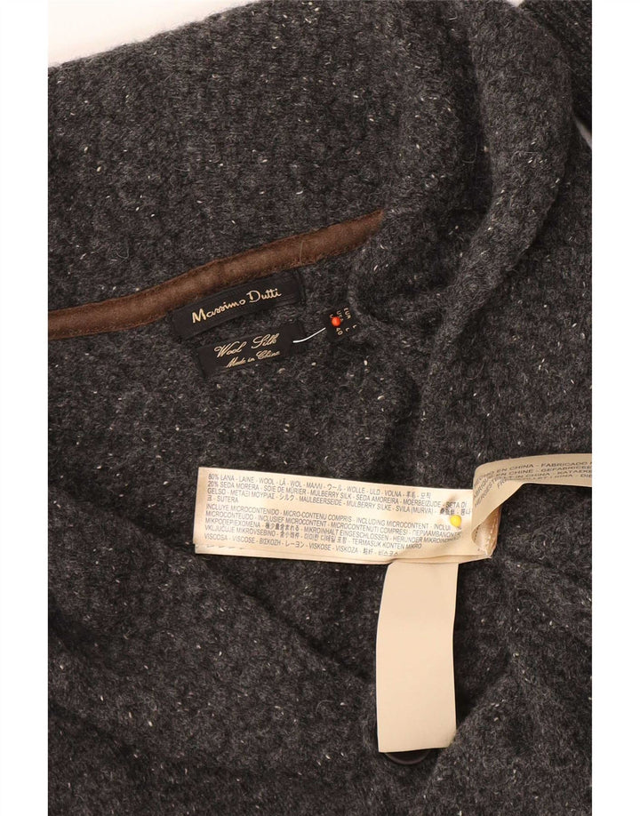 Massimo Dutti Jersey Cárdigan Hombre Large Lana Gris