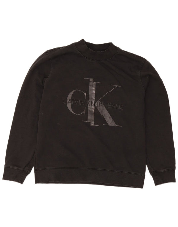 Calvin Klein Jeans Hombre Sudadera Gráfica Jumper XL Algodón Negro