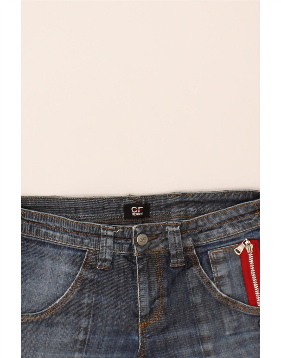GIANFRANCO FERRE Womens Slim Jeans  W27 L30 Blue Cotton Vintage Gianfranco Ferre and Second-Hand Gianfranco Ferre from Messina Hembry 