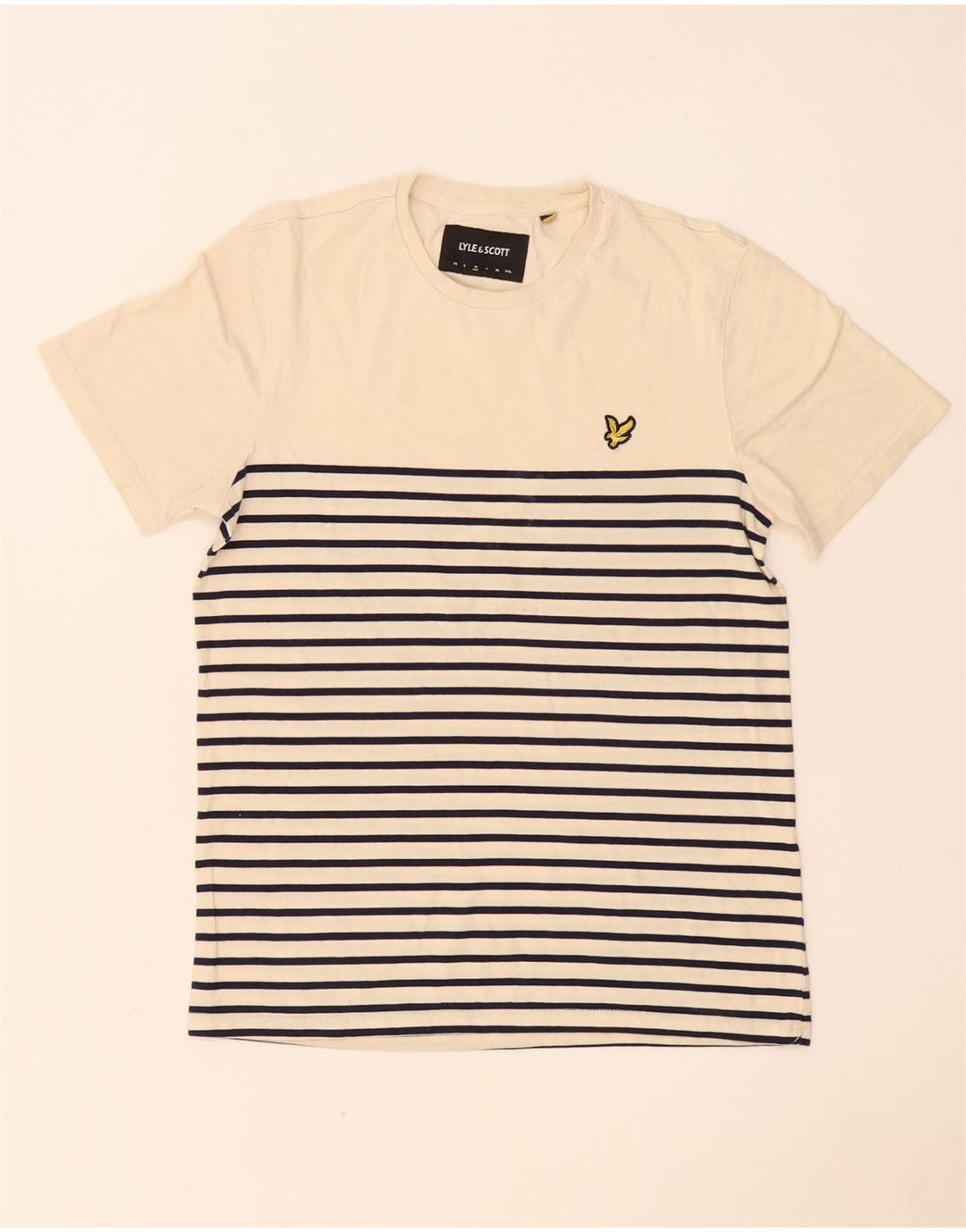 Camiseta Lyle & Scott Hombre Top Algodón Rayas Beige Medio