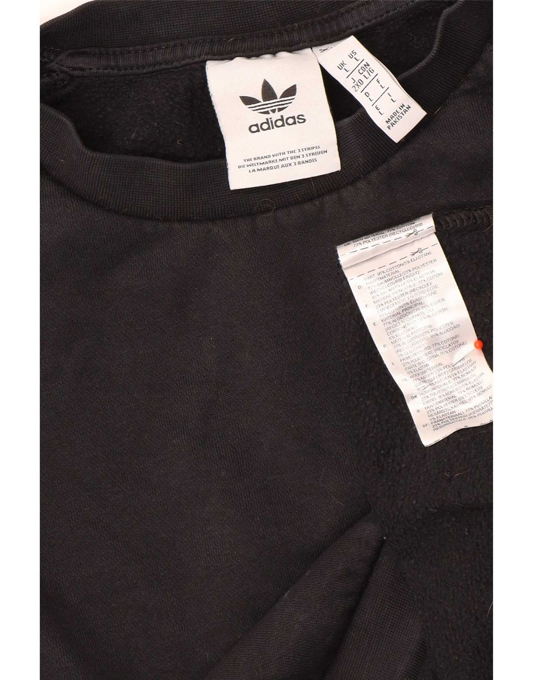 Adidas Hombre Sudadera Jumper Grande Negro Algodón