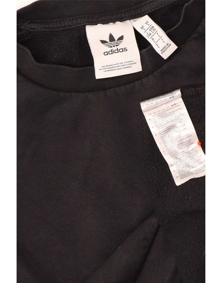 Adidas Hombre Sudadera Jumper Grande Negro Algodón