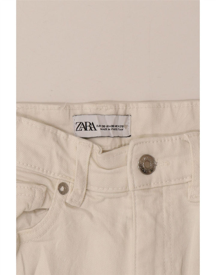 Zara Vaqueros Bootcut De Tiro Alto Para Mujer EU 38 Small W28 L25 Blanco
