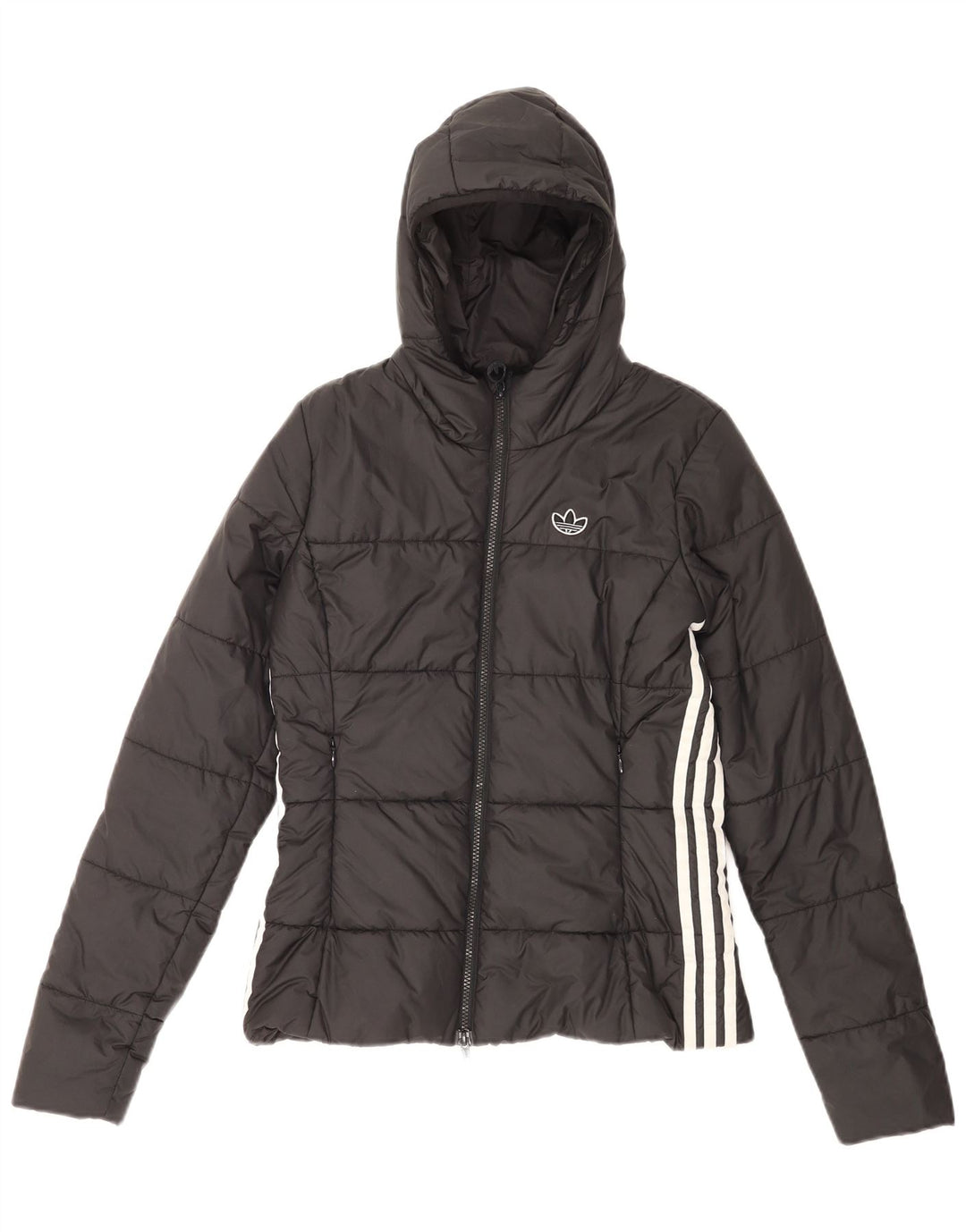 Adidas Chaqueta acolchada con capucha para mujer UK 8 Small Poliéster negro