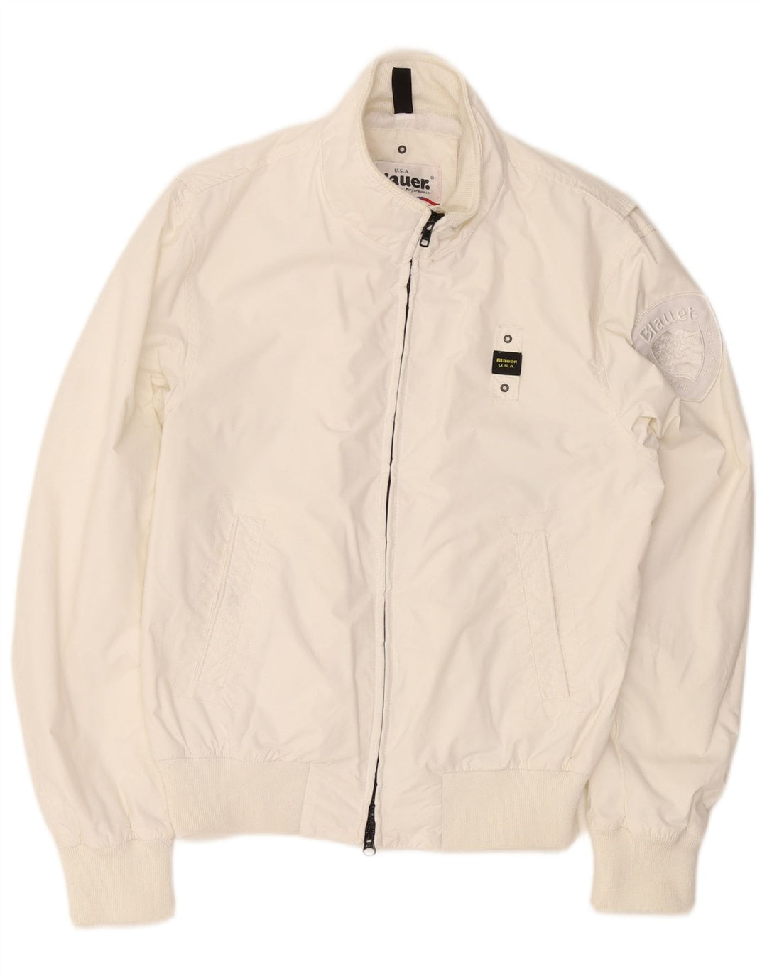 BLAUER Chaqueta bomber para hombre UK 38 Medium White Nylon