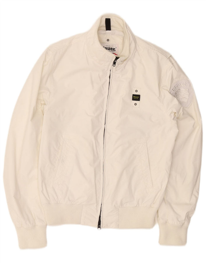BLAUER Chaqueta bomber para hombre UK 38 Medium White Nylon