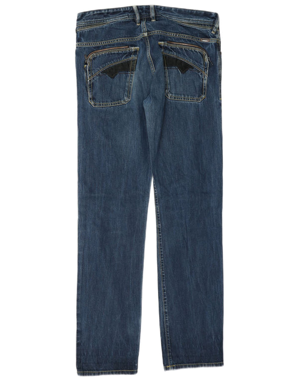 Diesel Hombre Poiak Vaqueros Rectos W31 L34 Algodón Azul