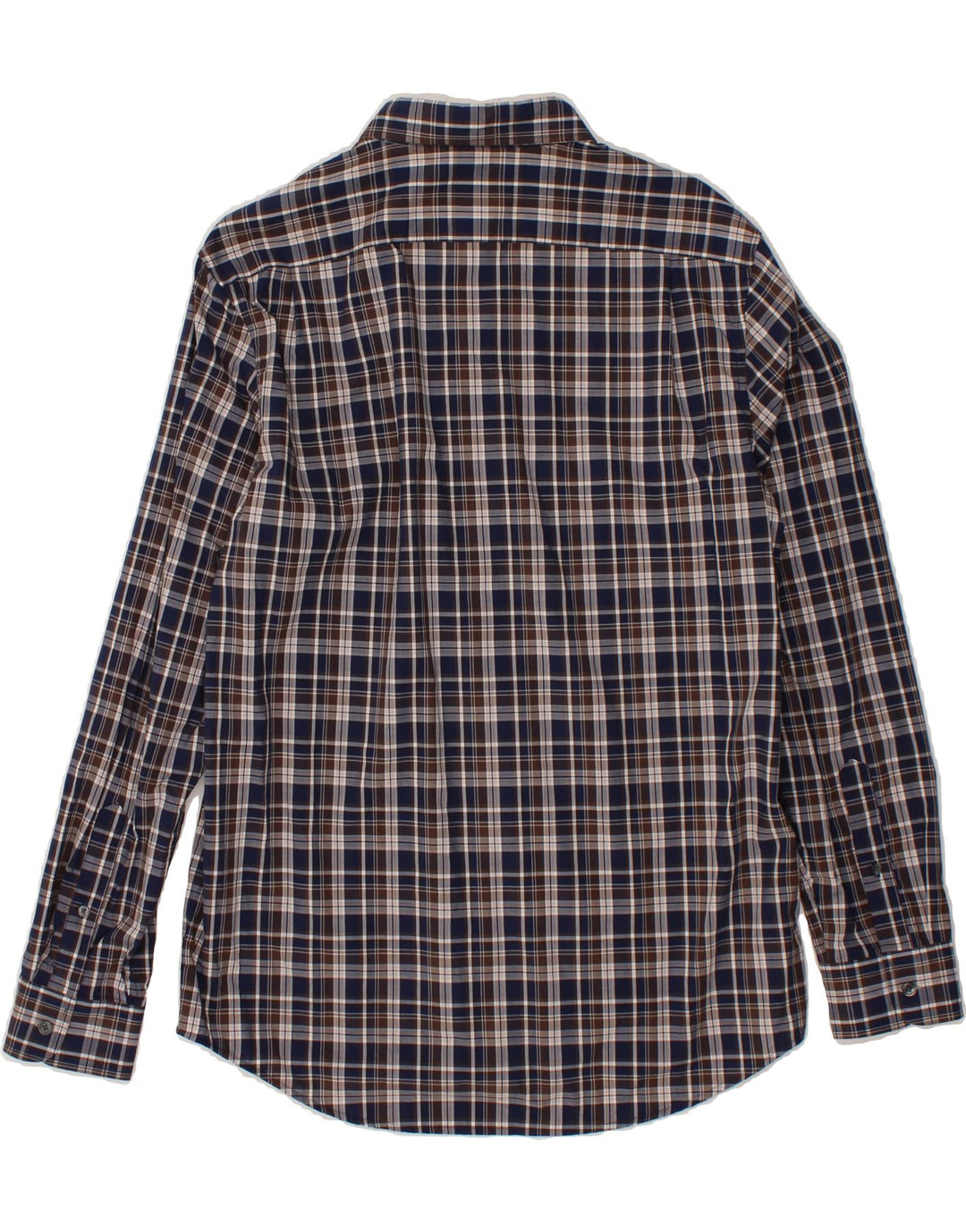 MICHAEL KORS Mens Classic Fit Shirt Medium Navy Blue Check Cotton Vintage Michael Kors and Second-Hand Michael Kors from Messina Hembry 