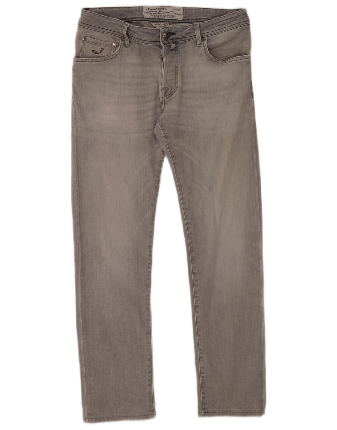 Jacob Cohen Vaqueros ajustados para hombre W34 L30 Algodón gris