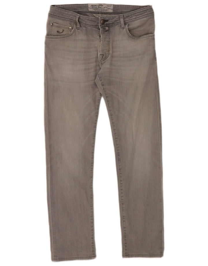 Jacob Cohen Vaqueros ajustados para hombre W34 L30 Algodón gris