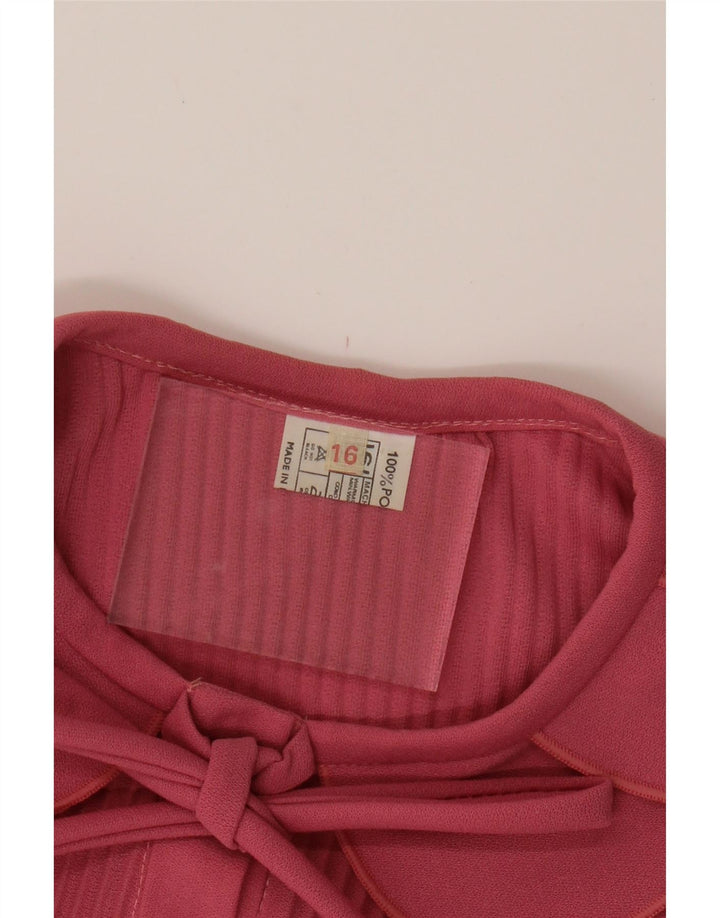 VINTAGE Womens Shirt Blouse UK 16 Large  Pink Polyester Vintage Vintage and Second-Hand Vintage from Messina Hembry 