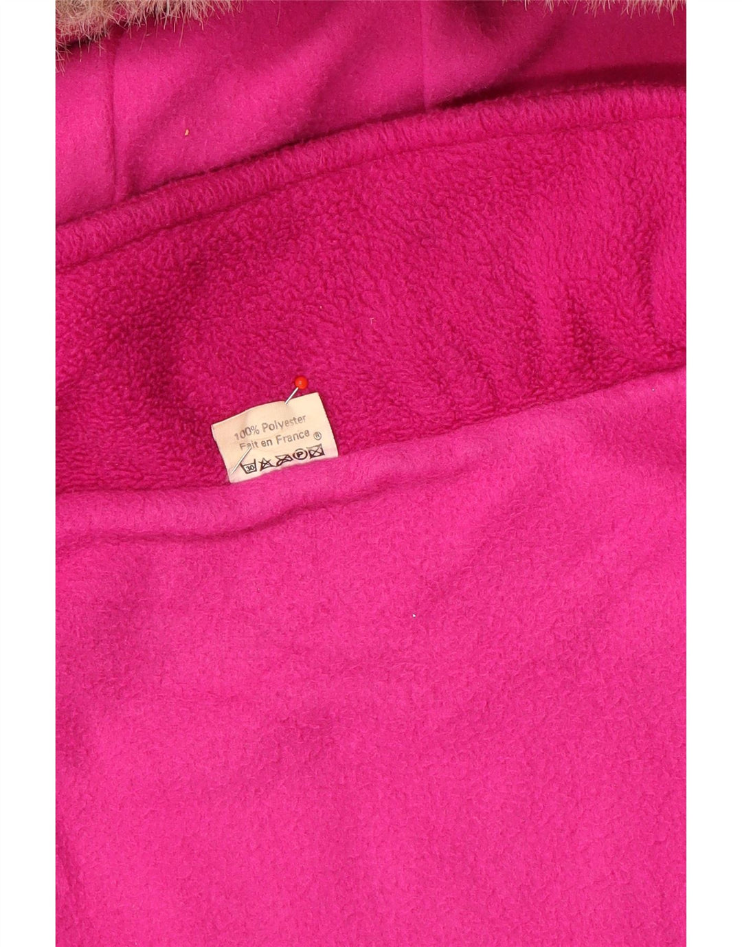 Vintage mujer oversized chaqueta cortavientos con capucha Reino Unido 14 rosa medio