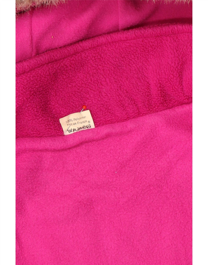 Vintage mujer oversized chaqueta cortavientos con capucha Reino Unido 14 rosa medio