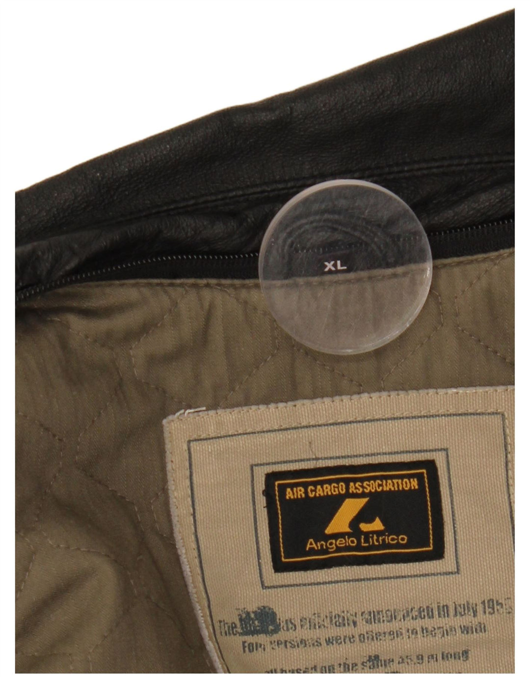 ANGELO LITRICO Chaqueta de cuero para hombre UK 42 XL Cuero negro