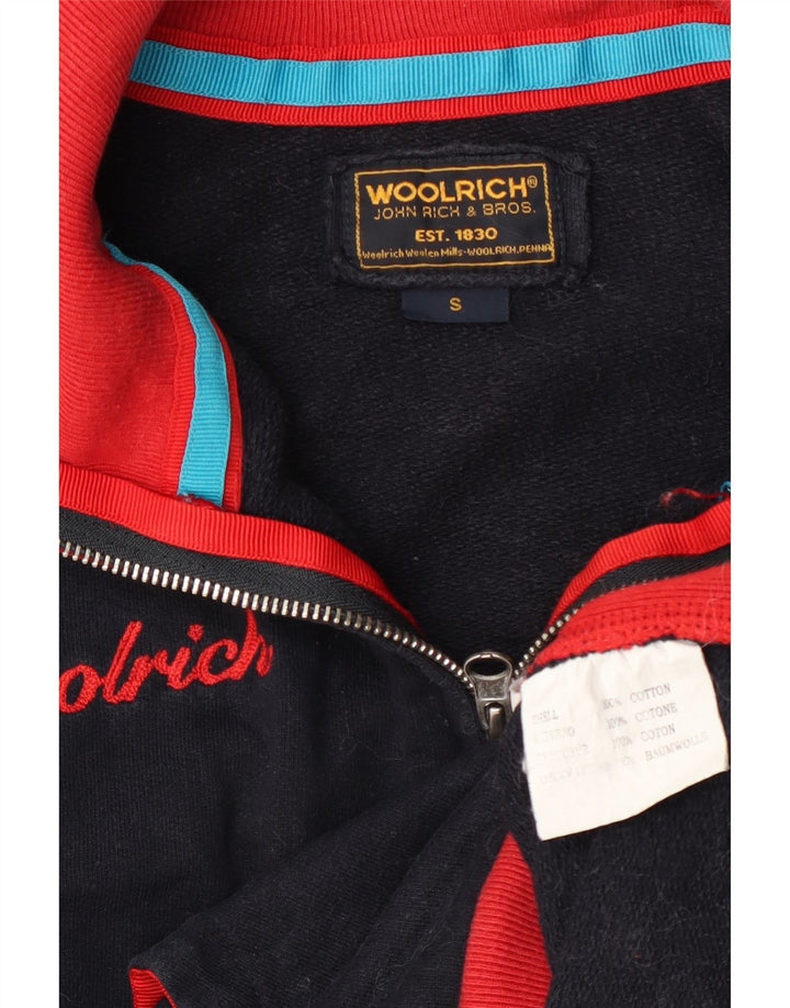 Woolrich Chaqueta superior de chándal con gráfico para hombre, talla pequeña, color azul marino