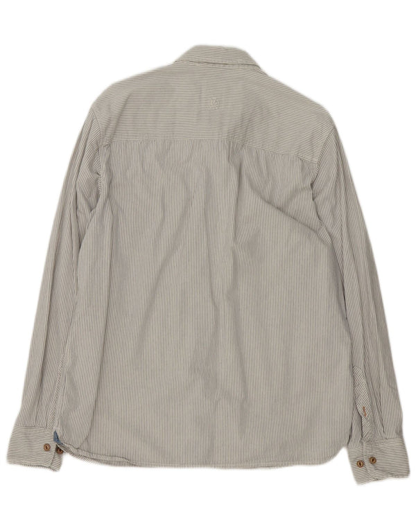 Camisa de hombre Fat Face Mediana de algodón con rayas diplomáticas blancas