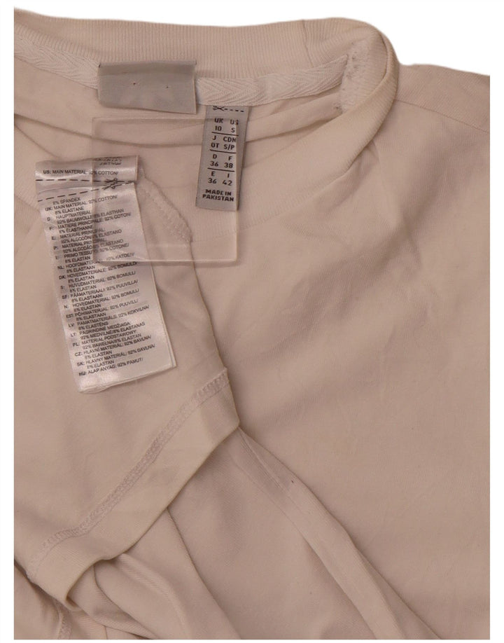 ADIDAS Camiseta gráfica para mujer Top UK 10 Small White Cotton