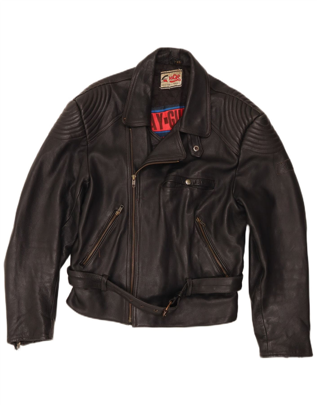 MQP Chaqueta de motociclista de cuero para hombre IT 52 XL Negro