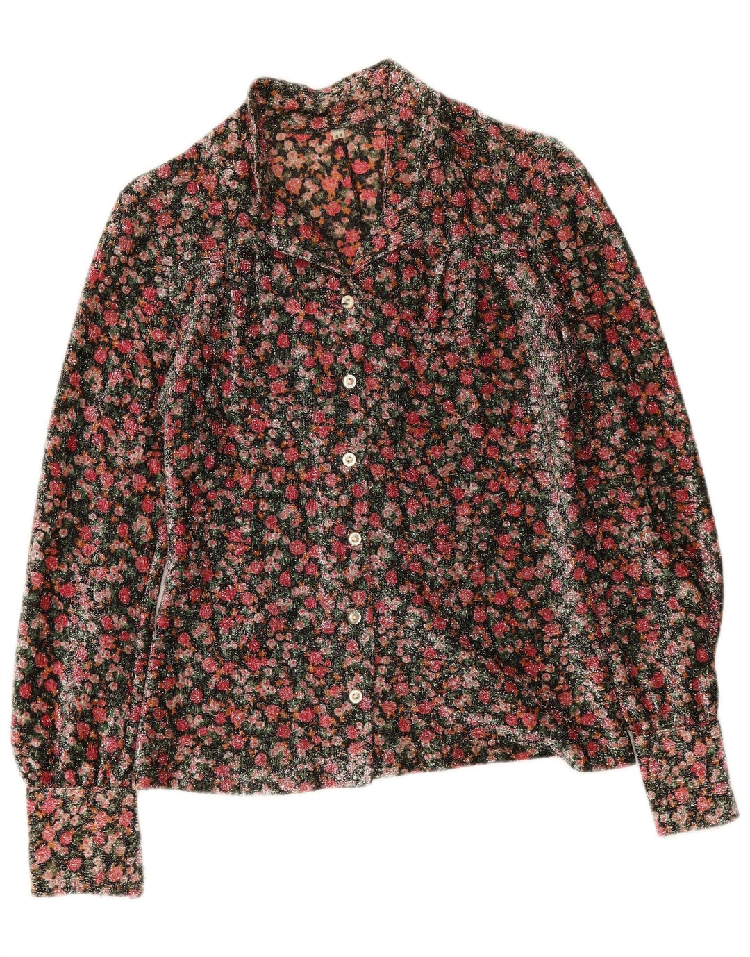 Blusa vintage para mujer IT 44 Mediana Multicolor Floral