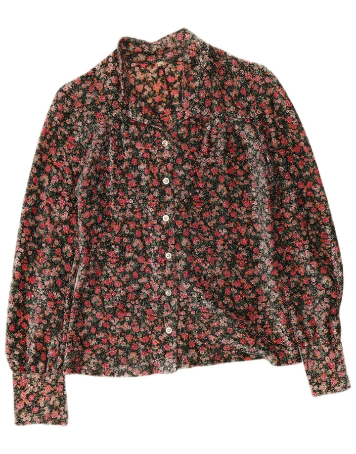 Blusa vintage para mujer IT 44 Mediana Multicolor Floral
