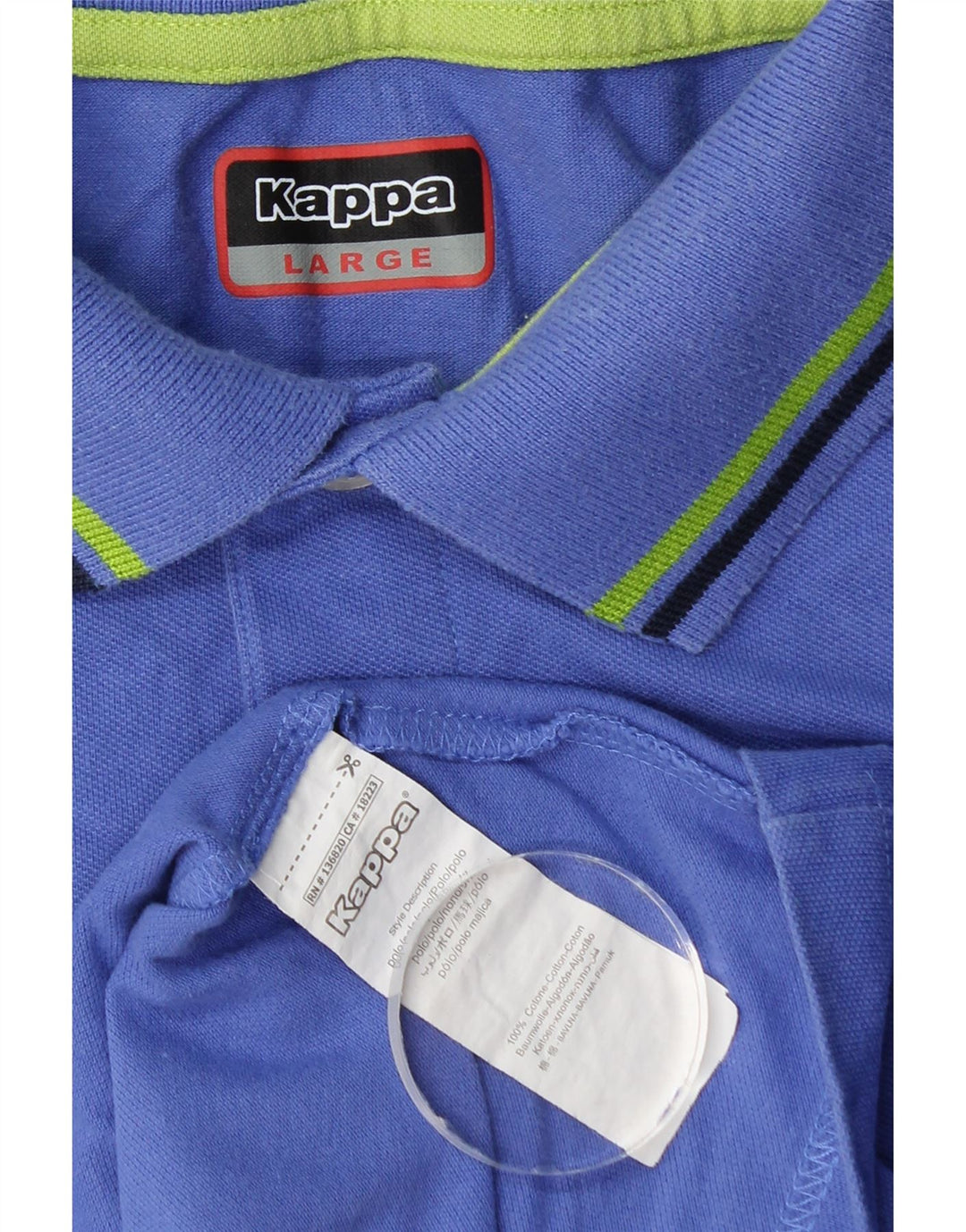 Polo Kappa Hombre Grande Azul Algodón
