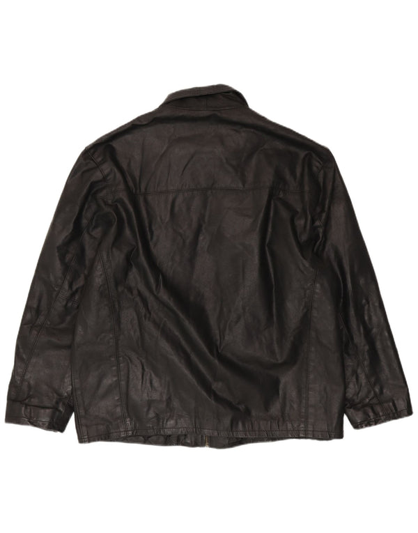 1957 LEGENDARY Chaqueta de cuero Firenze para hombre UK 42 XL Cuero negro