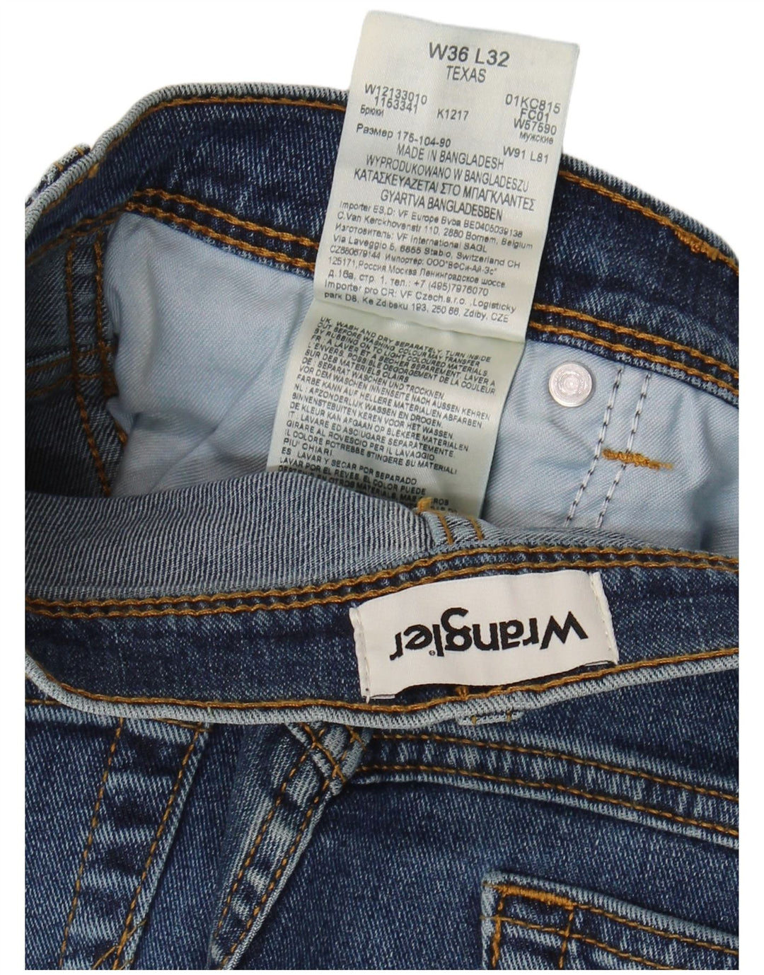 Wrangler Vaqueros rectos Texas para hombre W36 L32 Algodón azul