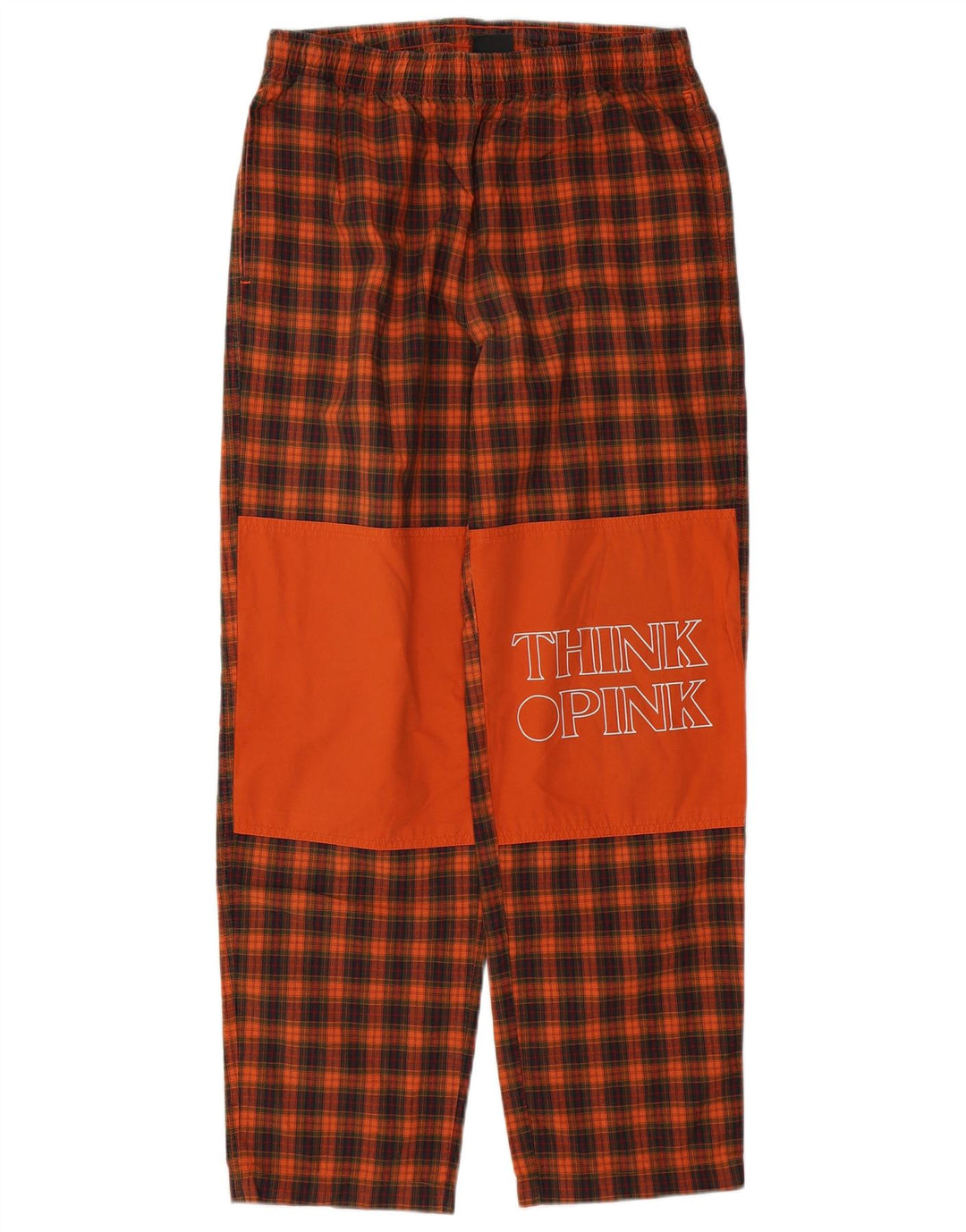 Think Pink Pantalones De Chándal Con Gráficos Para Hombre De Algodón A Cuadros Naranja Pequeños