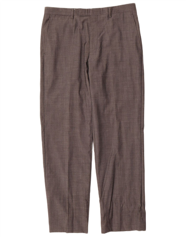 Marks & Spencer Pantalones de traje rectos Autograph para hombre W34 L31 Lana gris
