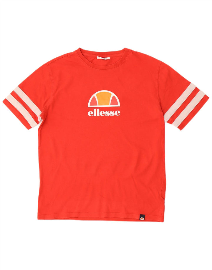 Ellesse - Camiseta gráfica para hombre, talla pequeña, algodón rojo