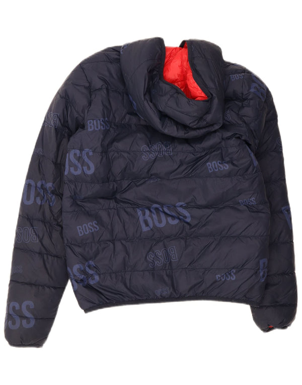 Hugo Boss Chaqueta Acolchada Reversible con Capucha para Niños 13-14 Años Small Azul Marino