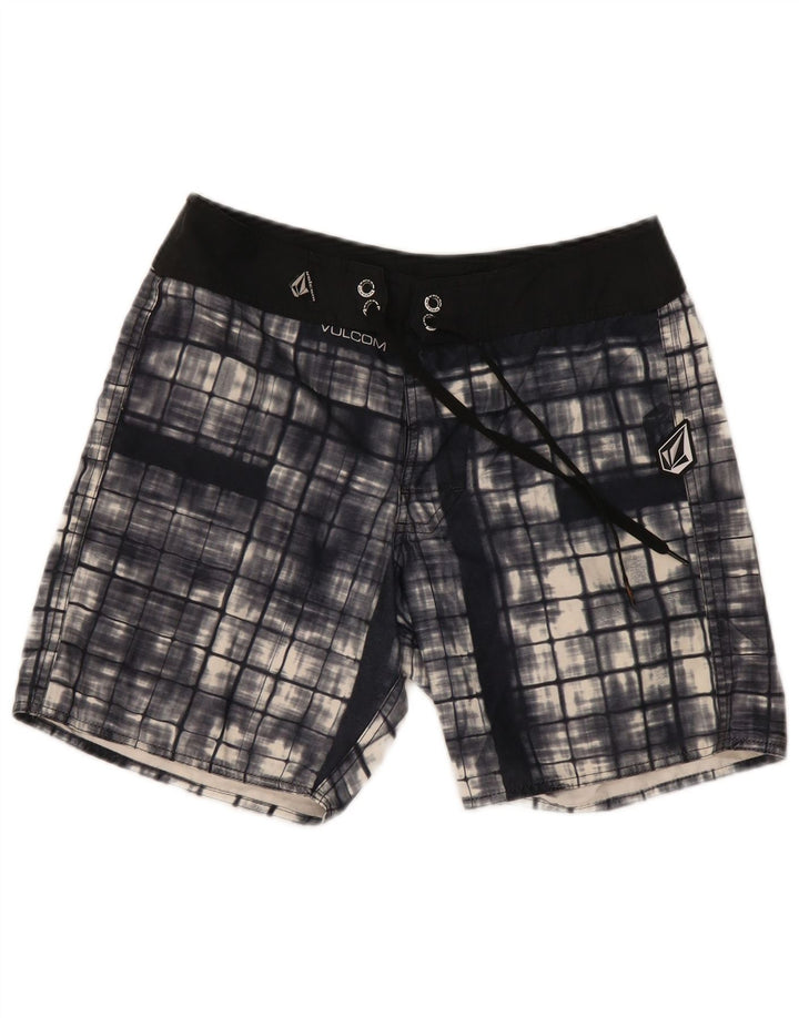 Bañador Volcom Hombre Mediano Azul Marino Cuadros Poliéster