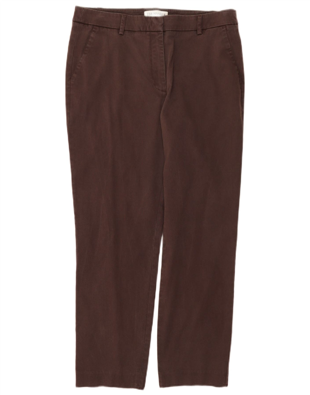 Pantalón Chino Recto Trussardi Mujer IT 48 Medium W32 L26 Marrón Lyocell