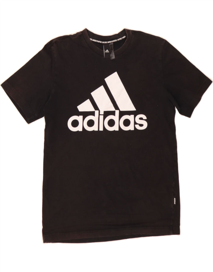 ADIDAS Mens Graphic T-Shirt Top XS Black Vintage Adidas and Second-Hand Adidas from Messina Hembry 