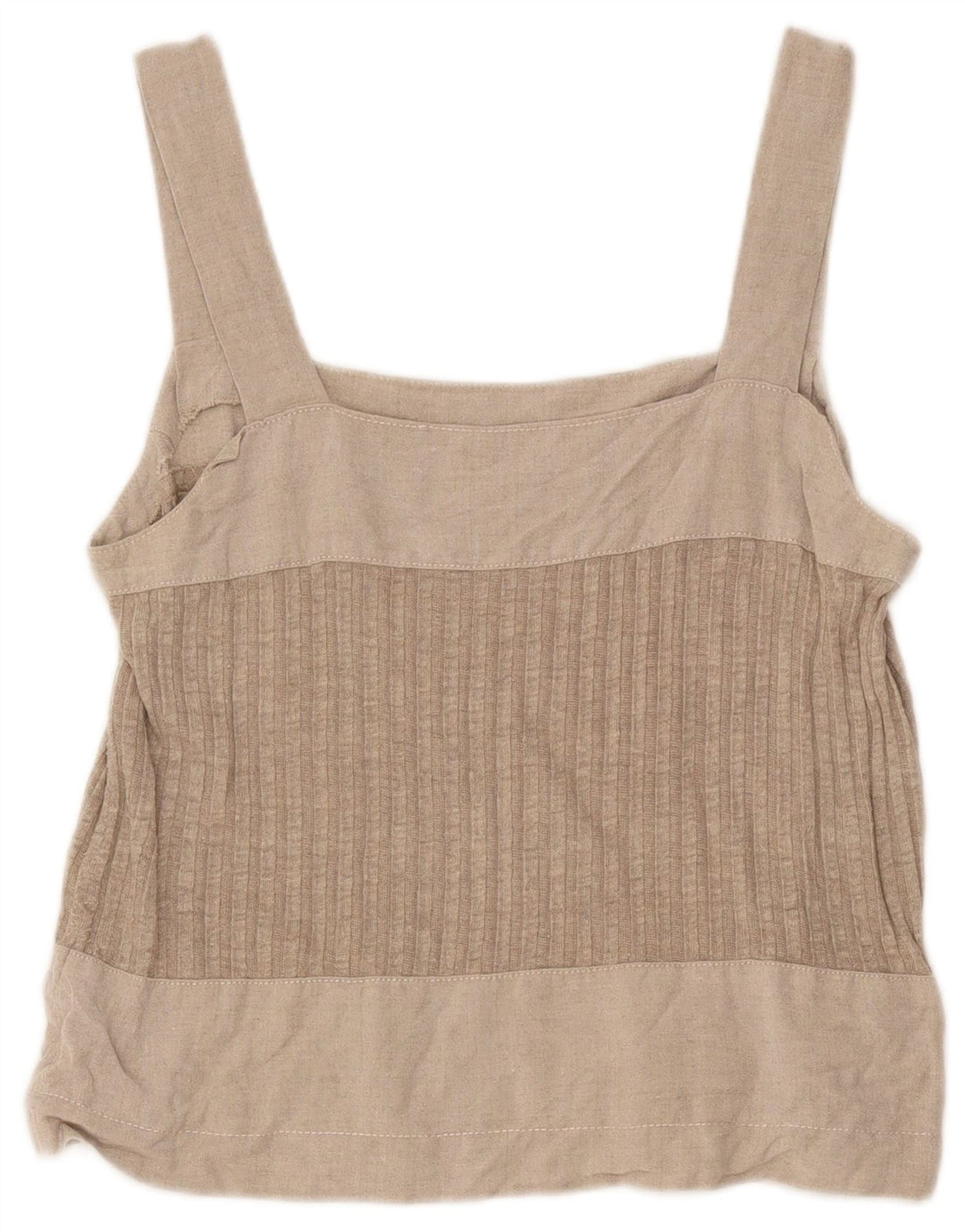 Vintage mujer crop Cami Top Reino Unido 8 pequeño bloque de color gris