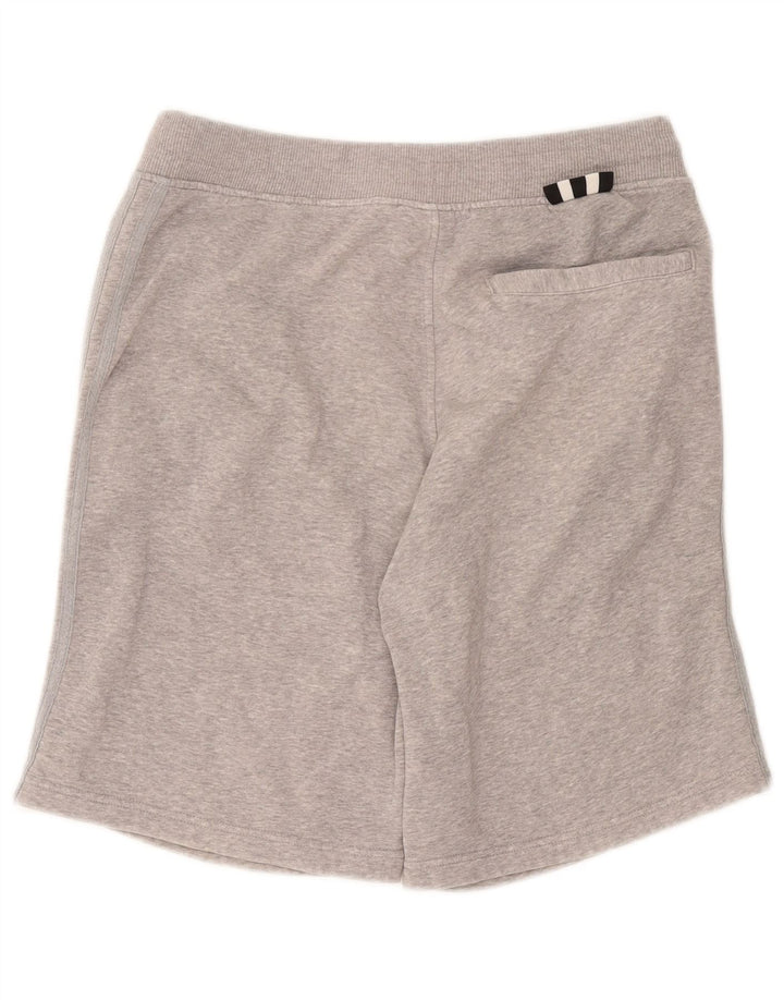 Pantalones cortos deportivos Adidas para hombre de algodón moteado gris medio