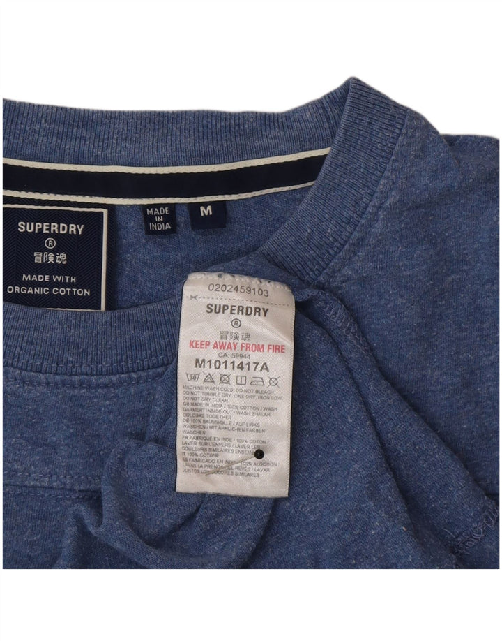 Superdry Camiseta para hombre Top de algodón moteado en azul medio