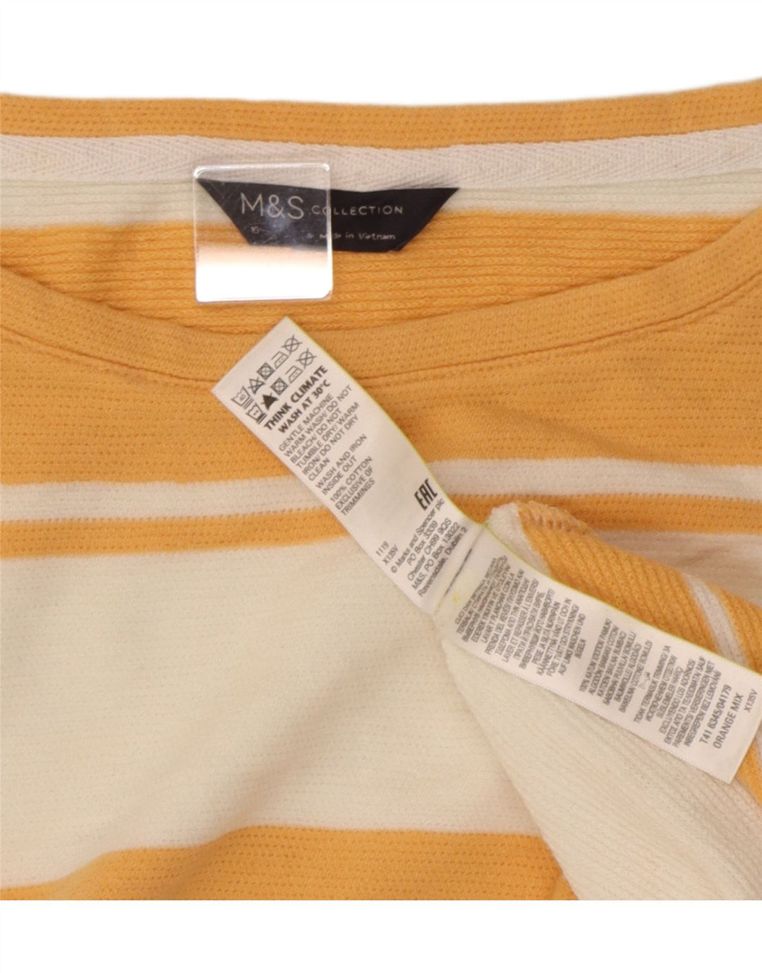 Marks & Spencer Camiseta extragrande para mujer Reino Unido 46 Grande Naranja Rayas