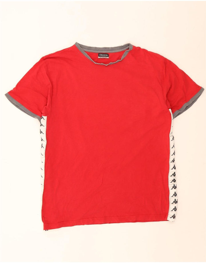 Kappa Hombre Camiseta Gráfica Top Large Rojo Colorblock